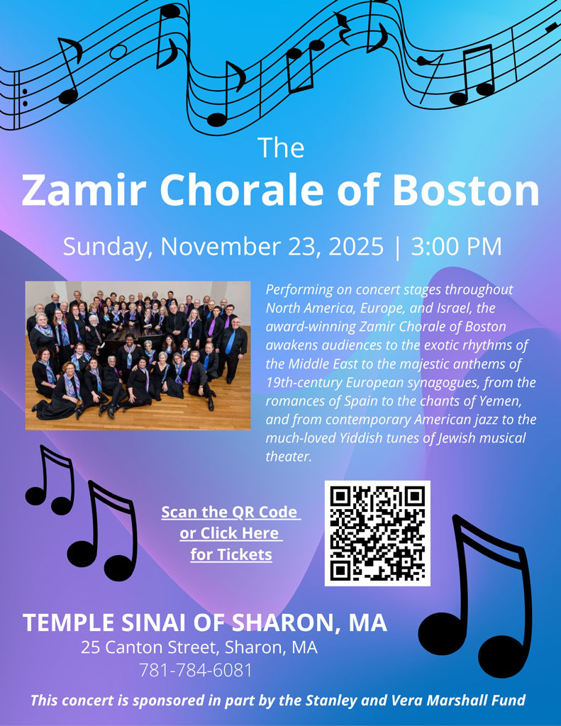 Zamir Chorale of Boston Concert 2025 flyer